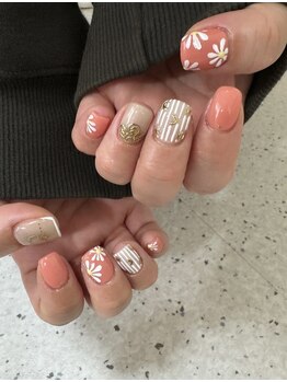 フラワーズネイル(flowers nail)/おしゃれ!韓国キルトネイル