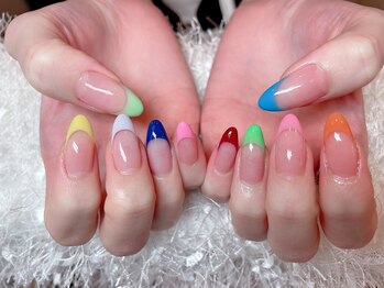 レアネイル 新宿(le'a nail)/カラフルフレンチネイル