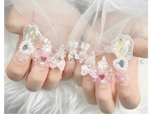 ゴテかわ(GOTE KAWA)/リボンネイル　透明感ネイル