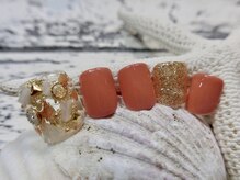 アイラッシュトウキョウドットライズ エキニア横浜店(TOKYO.RISE)/金箔×シェル　フットネイル