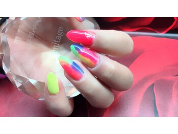 塗りかけカラーネイル♪