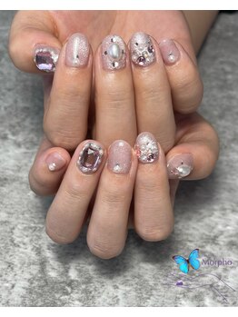 モルフォ 千駄ヶ谷(Morpho)/キラキラビジューネイル