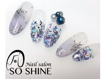 爪ソウシャイン(爪 SO SHINE)/キラキラ冬ネイル☆