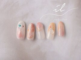 押し花×ニュアンスネイル