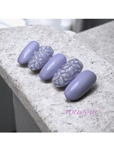 ユウネイル(YOU由NAIL)/ガラス細工風。透明感立体アート