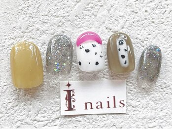 アイネイルズ 梅田店(I nails)/韓国でこぼこダルメシアン￥7700