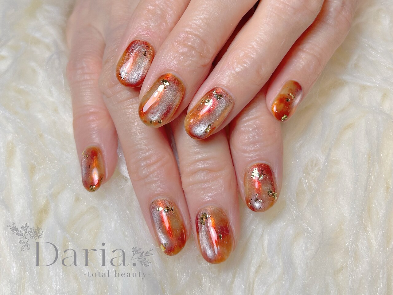 2026年冬トレンド】オレンジ ハンド 秋のネイルデザイン集｜人気順｜4