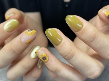 手描きアート ひまわり