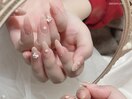 お花パーツで春ネイル#新大久保