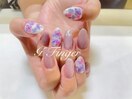押し花みたいな紫陽花ネイル♪