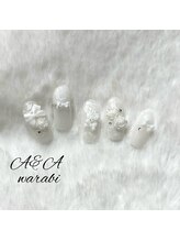 エーアンドエー 蕨店(A&A)/ホワイトリボンレースネイル