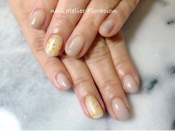 ネイルアトリエ フロラシオン/定額 押し花グラデーション