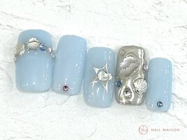 キラキラブルーネイル¥7800