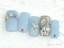 キラキラブルーネイル¥7800