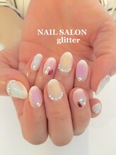 ネイルサロン グリッター(NAIL SALON glitter)/パステルチークネイル