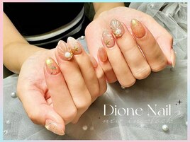 貝殻+うねうねネイル