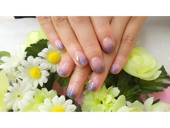 プルミエ ネイル(Premier Nail)/ブルーグレーラメグラデーション
