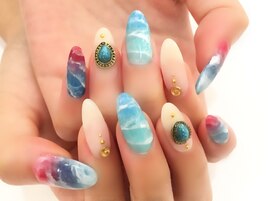 渋谷 スカルプ 夏ネイル