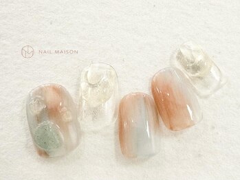 ネイルメゾン 梅田(NAIL MAISON)/ミラー×もやもやニュアンス