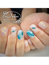ニュアンスネイル　海ネイル