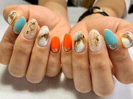 夏色大理石ネイル☆
