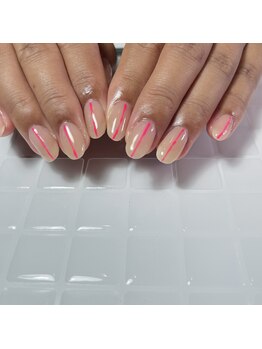 プリュネ(Prune)/蛍光ピンク/シンプルネイル