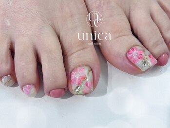 ユニカ(unica)/親指アート　フットネイル！