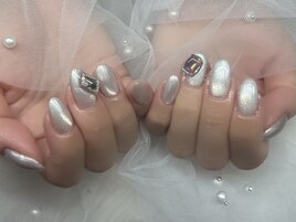 ホワイトマグネットネイル
