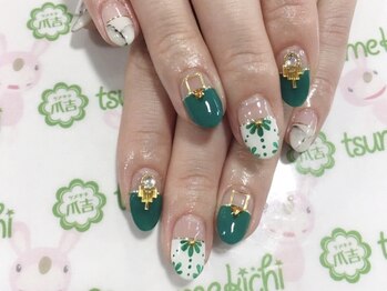 ネイルサロン 爪吉/可愛い♪グリーンが素敵☆