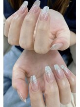 アマネイル(Ama nail)/長さ出し+ラメグラ
