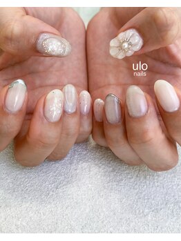 ウロネイルズ(ulo nails)/ぷっくりクリアお花デネイル