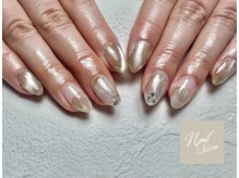 ネイルセッション(nail session)/ベージュ×ブルー人気な色合わせ