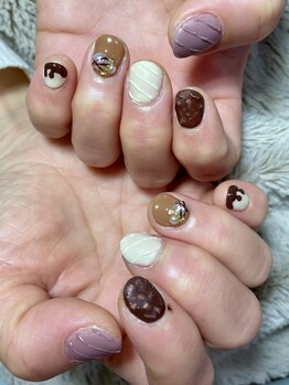 バレンタインネイル