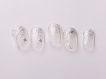 アイネイルズ 恵比寿店(I nails)/シルバーネイル星7500円