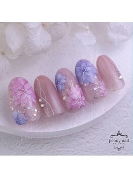 ピオニーネイル(peony nail)/2色のダリア