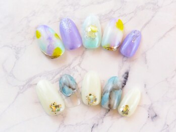 モアニヒロオ 広尾駅前店(MOANI Hiroo)/ニュアンス夏ネイル☆フィルイン