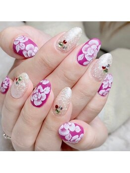 ラヴィネイル(La Vie Nail)/フラワーネイル/手描きアート