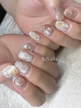 S. Nails【フィルイン/長さだし/マグネット/ニュアンス/フット/ハンドケア】/きれいめニュアンス