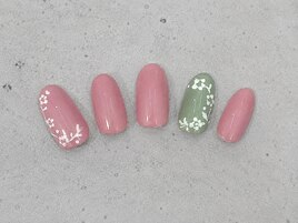 シンプル/お花ネイル