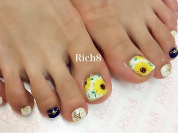 ネイルアンドまつげエクステ リッチエイト 原宿店(Rich8)/ひまわりフットネイル