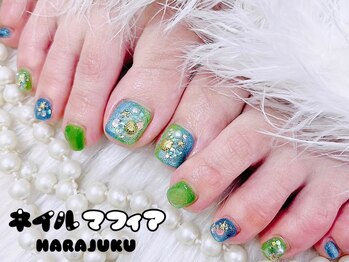 ネイルマフィア 原宿(NAIL MAFIA)/フットネイル/縦グラデーション