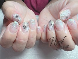 雪の結晶×ラメグラ