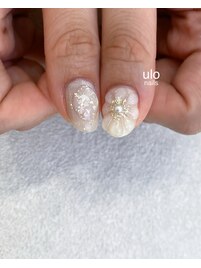 ぷっくりクリアお花デネイル