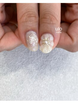 ウロネイルズ(ulo nails)/ぷっくりクリアお花デネイル