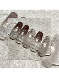 大人 透け感ブラウン