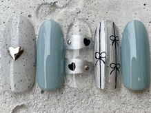 フリークネイル(FREAK Nail)/韓国クリアハートリボン ¥8500