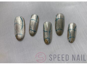 スピードネイル アンド アイ 宮交シティ店/#160【チェック柄×マグネット】