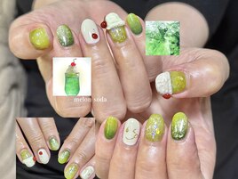 メロンソーダネイル