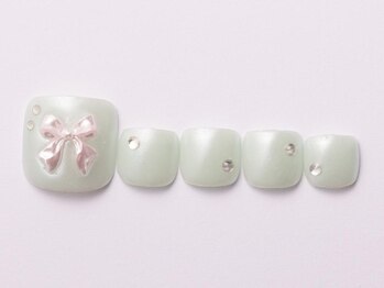 ジェミーネイル エビス(Jemiy nail ebisu)/パールストーンリボン10480yen