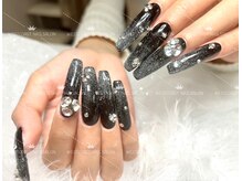 ウエスト コースト ネイルサロン(West coast Nailsalon)/黒/シルバー/スカルプ
